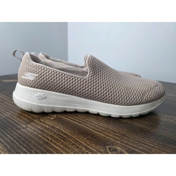 Skechers Shoes Womens Sz. 8.5 Beige Go Walk Joy Goga Max Knit Slip On Comfort - Picture 14 of 14